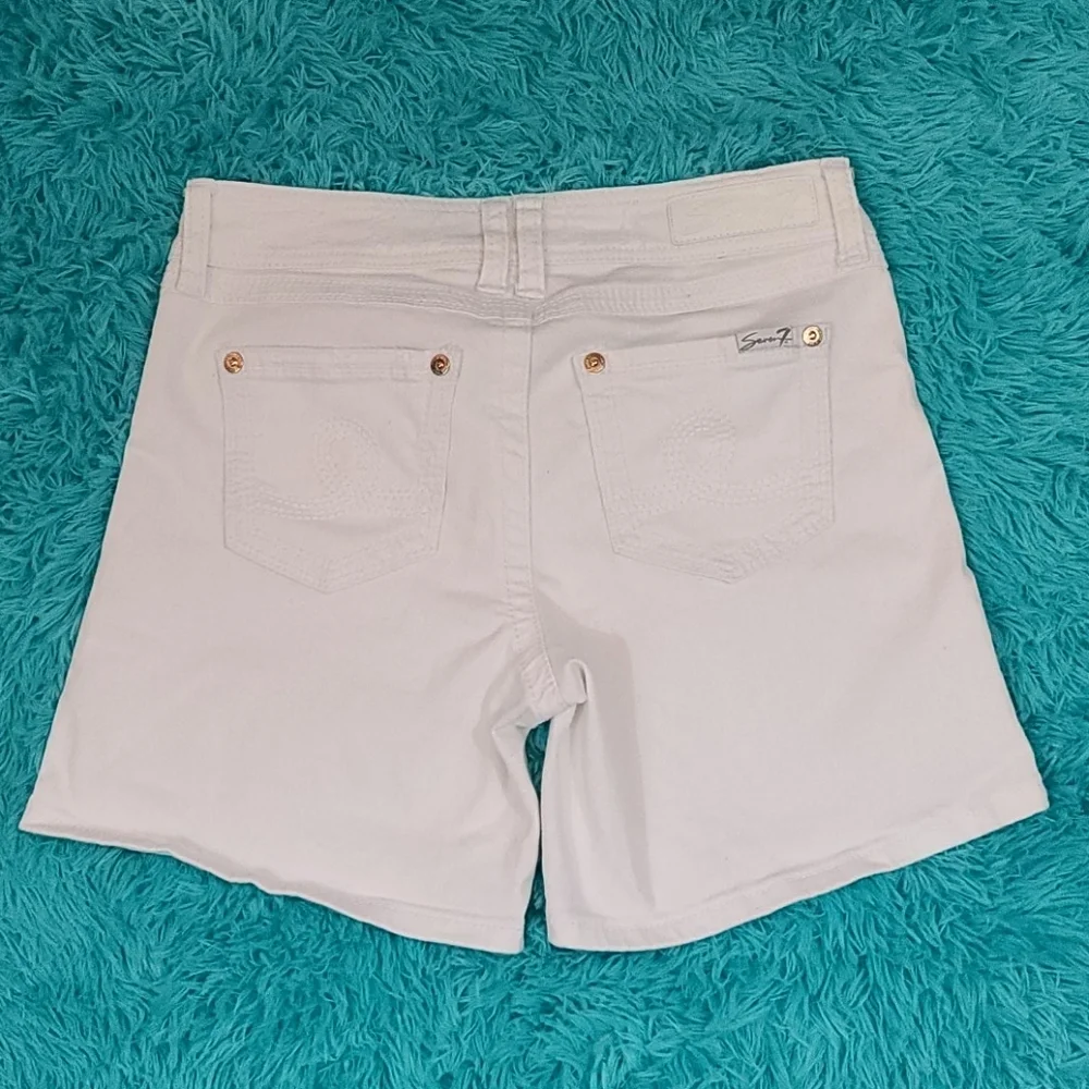 Seven7 White Distressed Denim Shorts